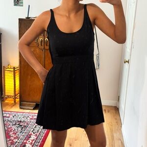 Y2K Esprit black pleated mini dress